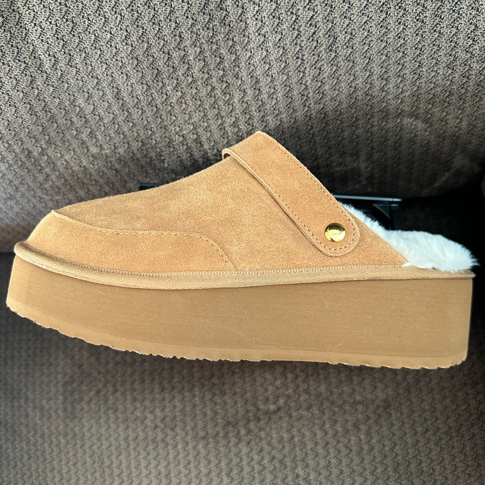 NWTS Joyspun Faux Suede Platform Clogs with Faux Fur Lining Sz 9,10,11 - Picture 5 of 8